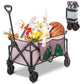220LBS Heavy Duty Foldable Utility Garden Cart with All Terrain Wheels & Side Storage Bag, Portable Sports Wagon for Camping