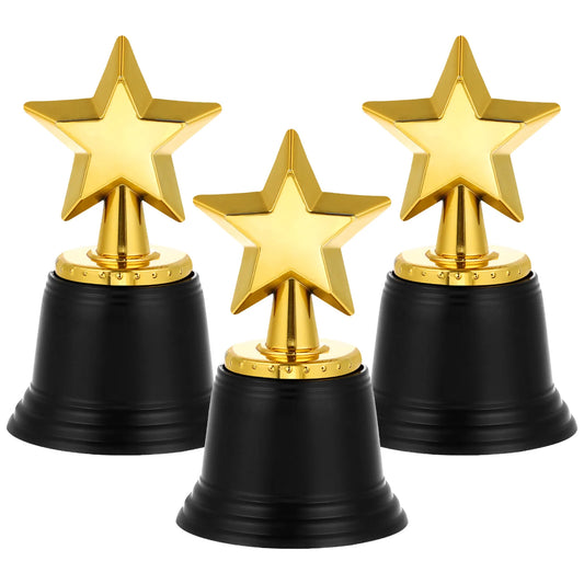 6 Pcs Star Trophy Awards Plastic Trophies Party Favors Kid School Reward Sports Tournament Winning Prize Game Event Props