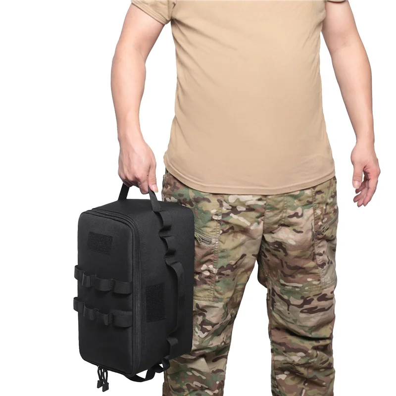 Outdoor Camping Storage Bag Gas Stove Canister Pot Carry Bag Picnic Bag Cookware Utensils Organizer Khaki