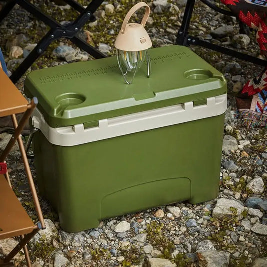 Ice Cooler Box Insulated Chest Cooler For Outdoor Compact Exterior Design Insulated Food Container For Picnic Camping And