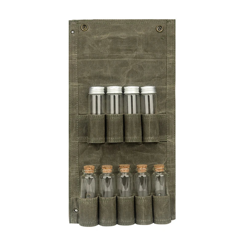 Outdoor Spice Bottle Set Picnic Bag Canvas Waterproof Large Capacity Camping Hiking Bushcraft Picnic Bbq Seasoning Bag 캠핑용품