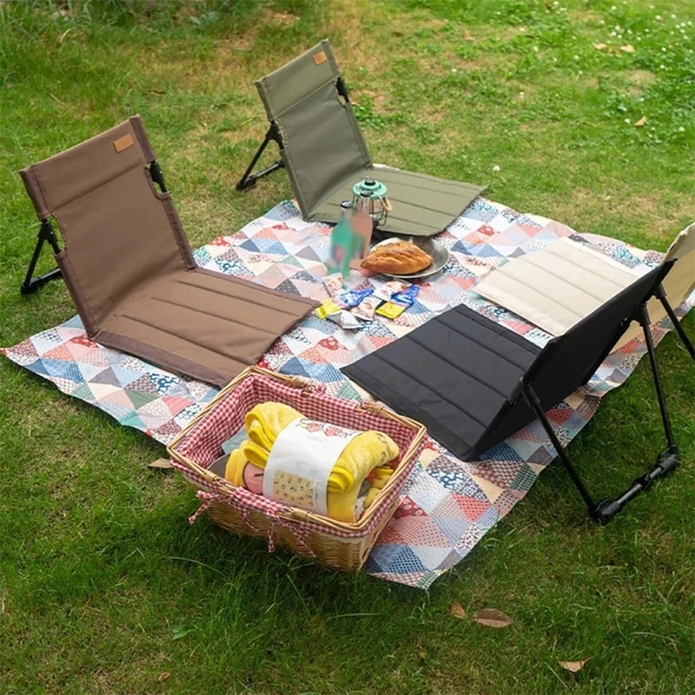 Foldable Camping Chair Outdoor Garden Park Single Lazy Chair Backrest Cushion Picnic Camping Folding Back Chair Beach Chairs