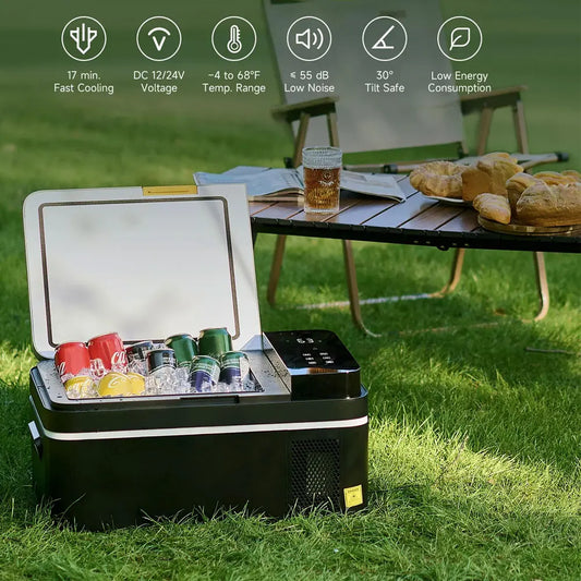 2024 New 21 qt/20L Portable DC 12/24V Car Refrigerator Ice Chest Compressor Cooler Universal for Car Pickup