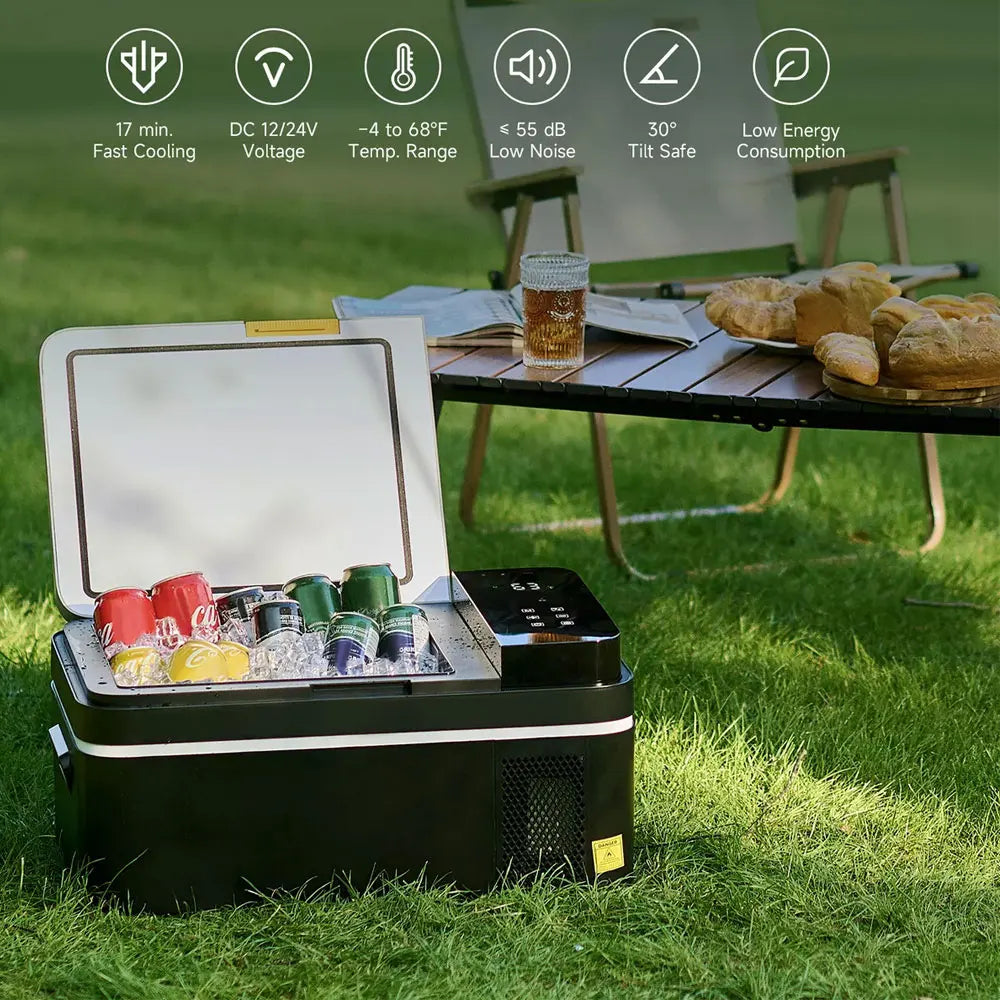 2024 New 21 qt/20L Portable DC 12/24V Car Refrigerator Ice Chest Compressor Cooler Universal for Car Pickup