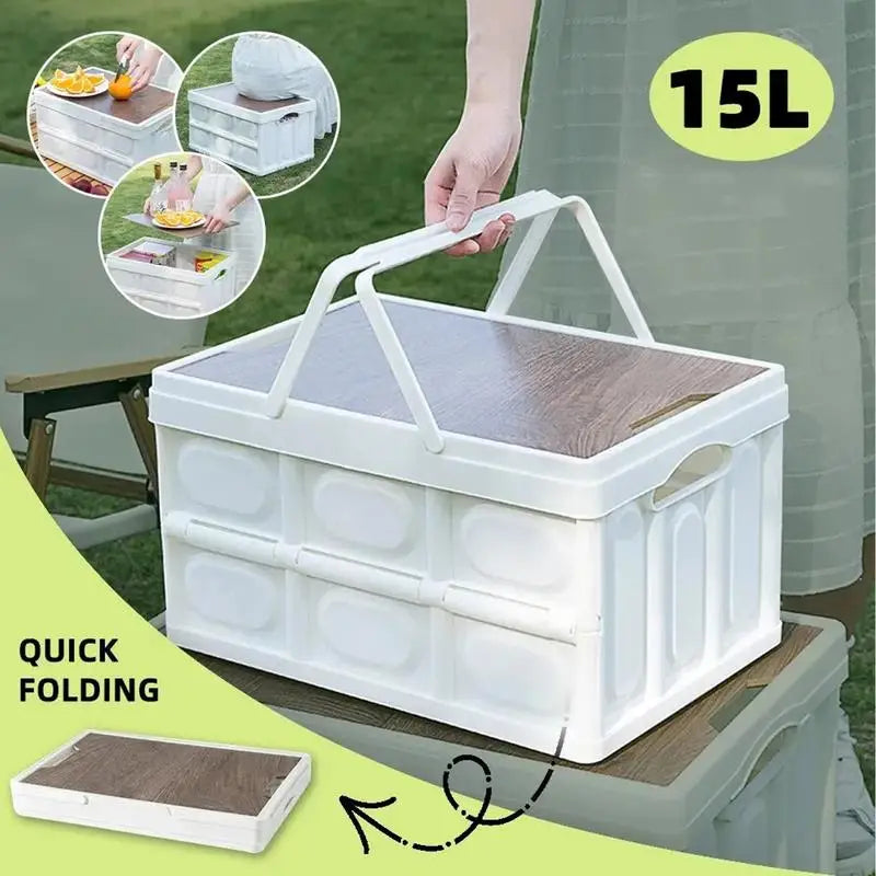 Outdoor camping folding storage box household car trunk storage box convenient organizing box Picnic fishing supplies storage