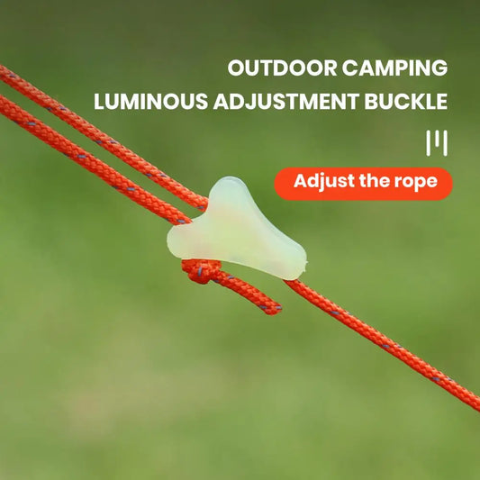 Nighttime Camping Gear Outdoor Camping Tent Accessories 10pcs Wind Rope Buckles Glow Dark Plastic Triangle Buckles for Safety