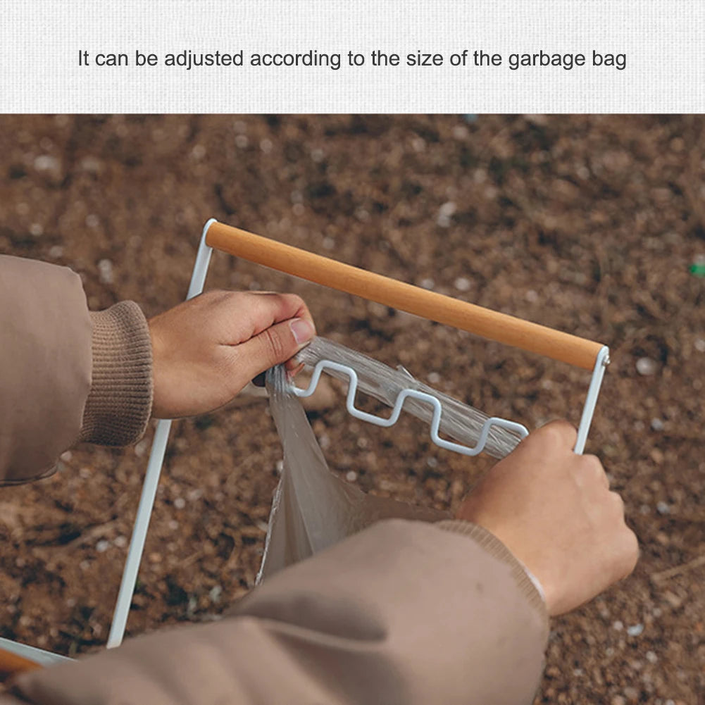 Outdoor Trash Rack Camping Picnic Foldable Plastic Garbage Hanging Bag Holder Kitchen Organizer Trash Rubbish Bags Storage Rack
