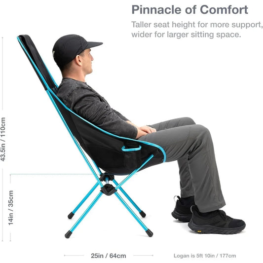 Beach Chair Savanna High-Back Collapsible Camp Chair Chaise Lounges Outdoor Furniture Chairs for Living Room Camping Foldable