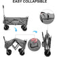 Beach Wagon with Big 7 inch All-Terrain Wheels, Heavy Duty Collapsible Folding Wagon Utility Outdoor Garden Cart,