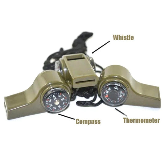 Outdoor Emergency Equipment Camping Multifunctional Compass 3 in 1 Thermometer Survival Whistle Hiking Hunting Training Gear