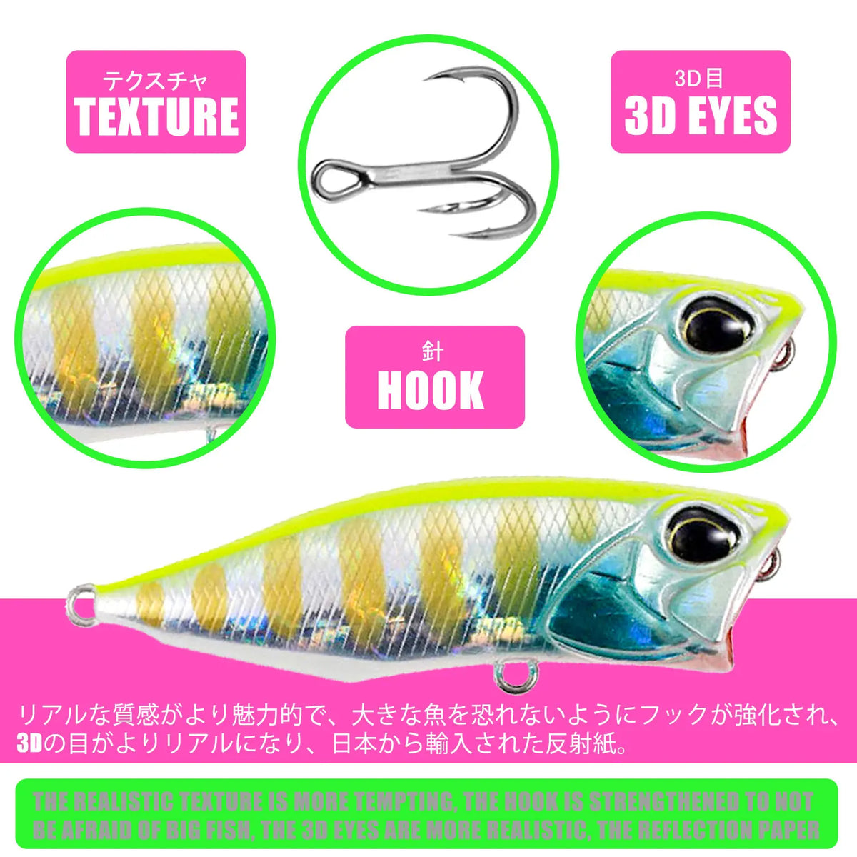 Fishing Lure Topwater Popper 9g 64mm Hard Bait Isca Artificial Floating Wobblers Plastic Pesca Trolling Perch Fish Tackle Leurre