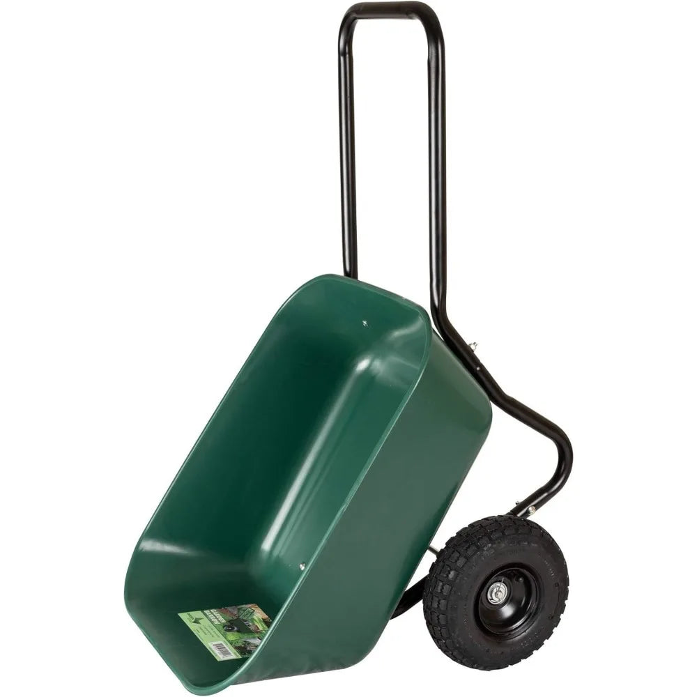 70019 Garden Barrow Dual-Wheel Wheelbarrow/Garden Cart Beach Wagon  Folding Trolley Cart