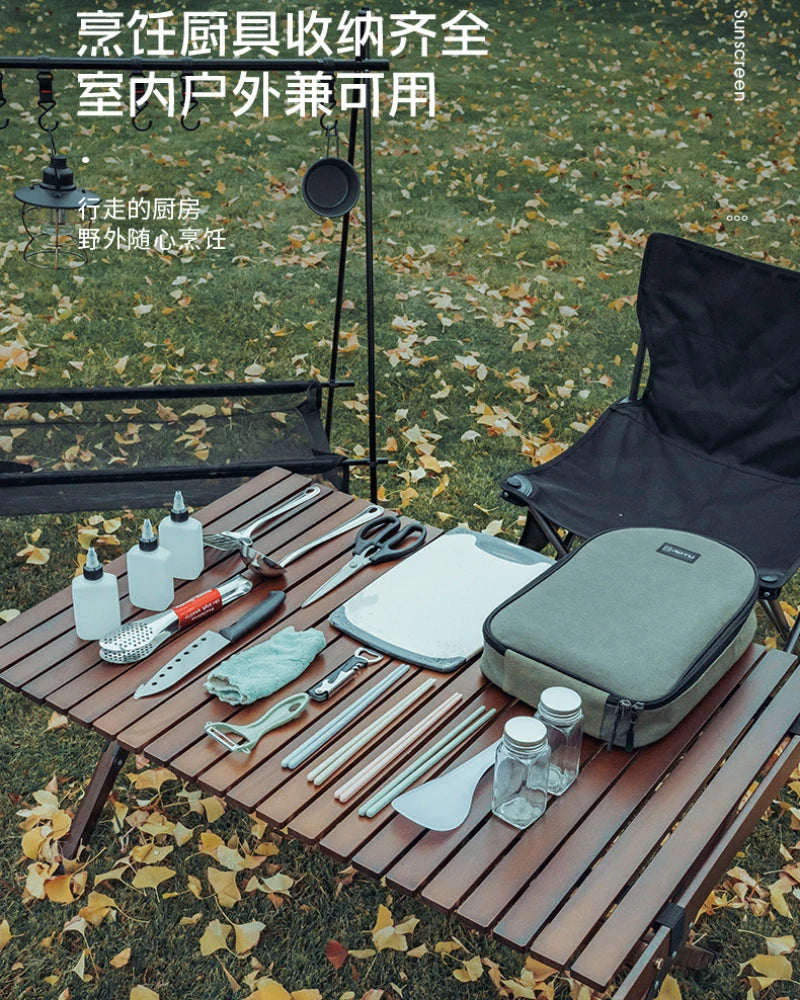 Outdoor Knives and Kitchenware Set Camping Equipment Portable Storage Bag Cooker Tableware Picnic Camping Empty Bag Multitool