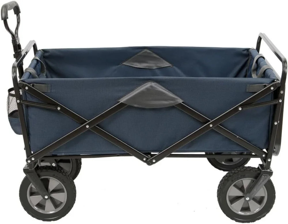 Sports Heavy Duty Steel Frame Collapsible Folding Capacity Outdoor Garden Utility Wagon Yard Cart with Table and Cup Holders