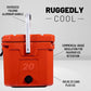 CAMP-ZERO 20L | 21.13 Quart Premium Cooler/Ice Chest with 4 Molded-in Cup Holders