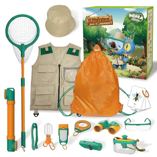 Kids Outdoor Explorer Kit Camping Exploration Toys Kids Insect Catching Kit with Insect Catcher Hat Adventure Set Children Gift