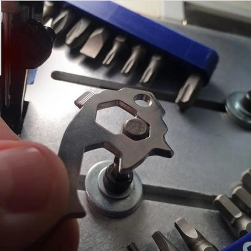 20 In One Multi-function EDC Tool Keychain Bottle Opener Screwdriver Multi-purpose Outdoor Mini Tool Camping Gear