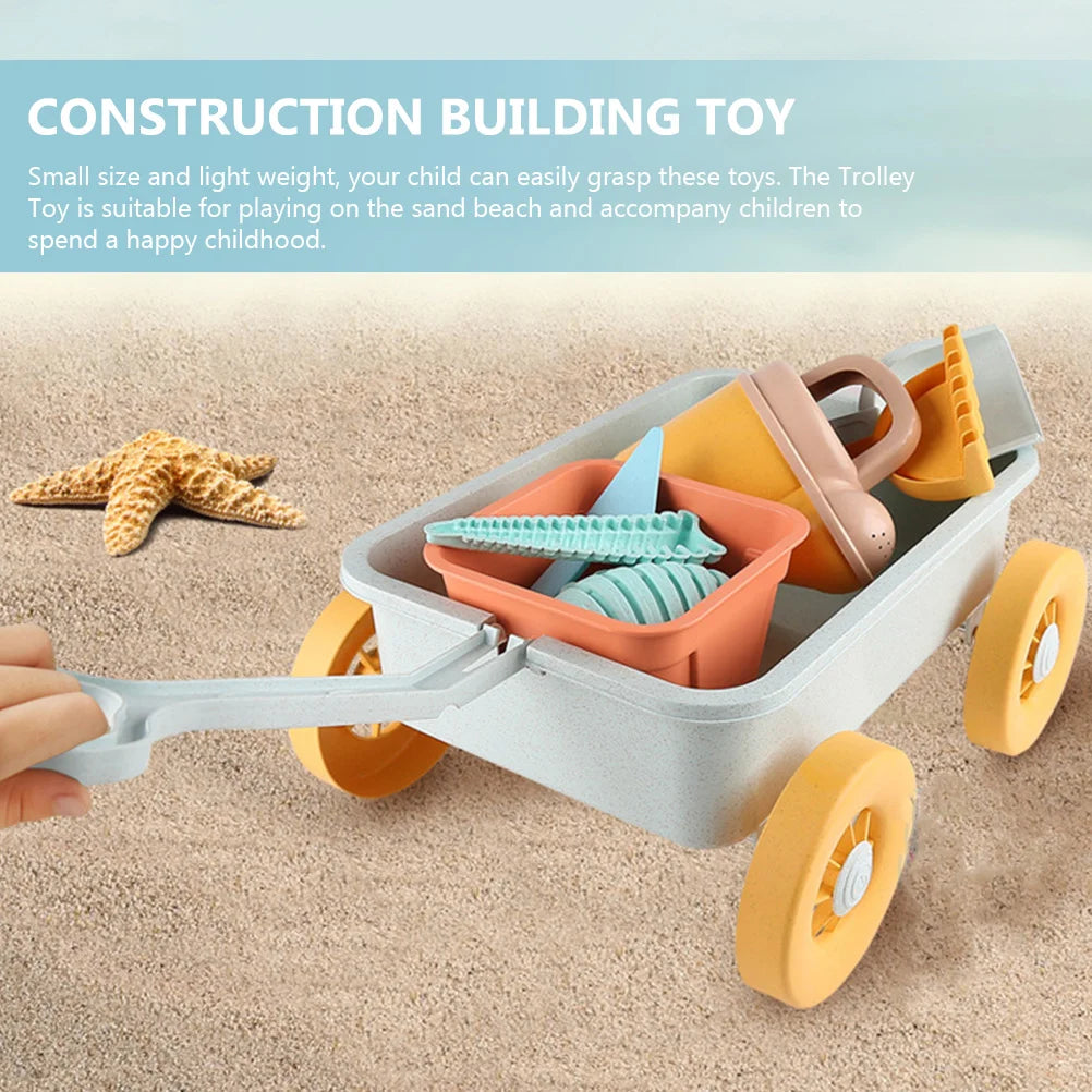 Pull Car Toy Toys for Toddlers Sliding Trolley Summer Sand Beach Castle Building Children Plastic Seaside Construction