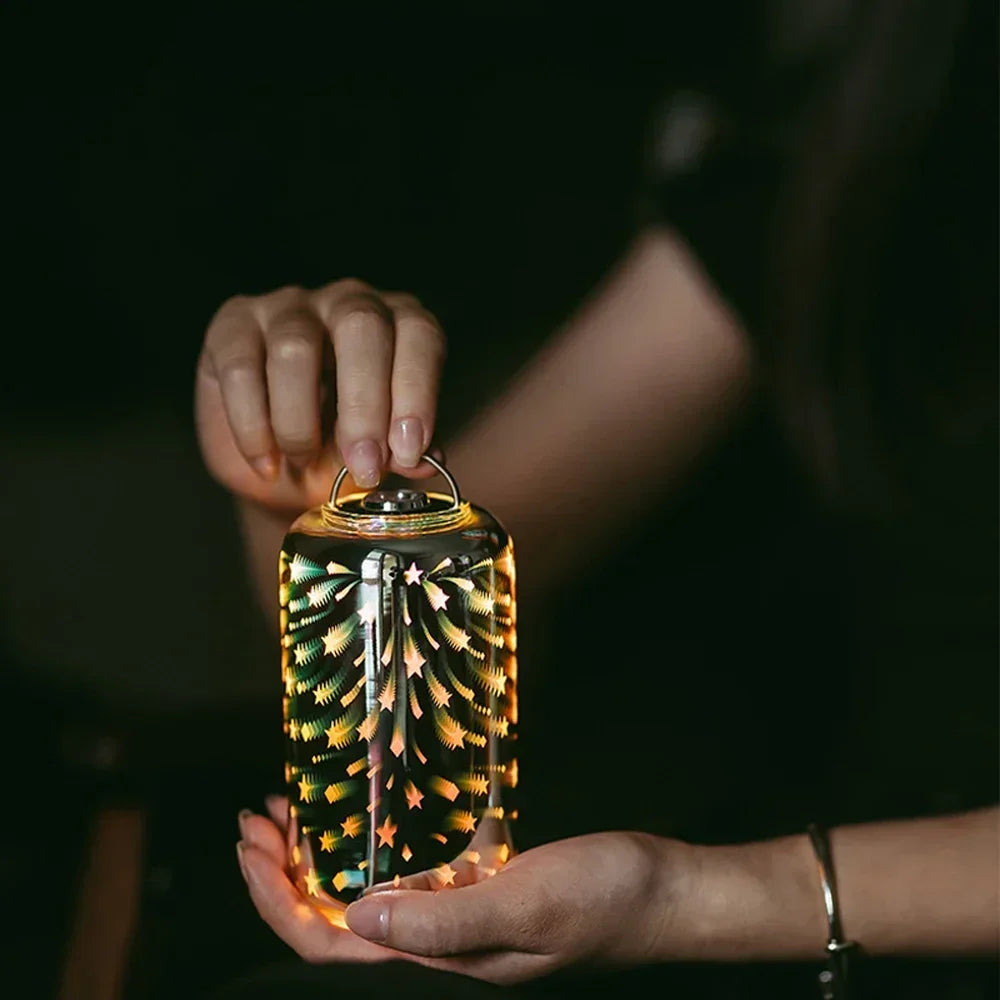 Fireworks Camping Light Glass Lampshade Portable Outdoor Campsite Lantern Tent Light Cover with Storage Bag For Picnic Hiking