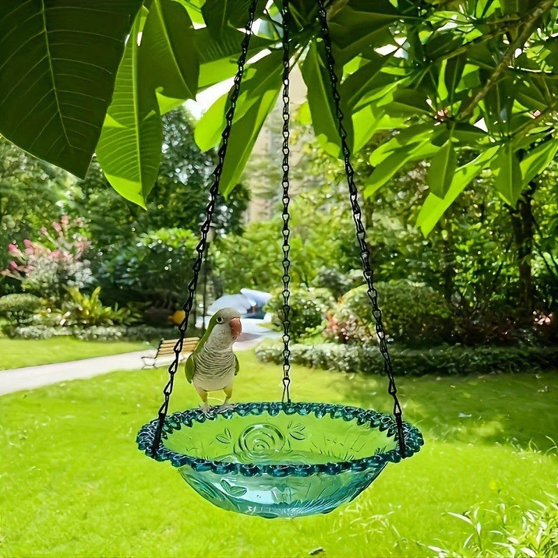 Bird Flower Shaped Hanging Bird Feeder Birdbath For Garden Outdoor Decoration Yard Farm Supplies Hummingbird Feeder Tool