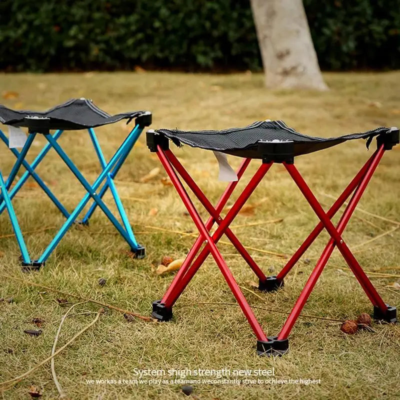 Camping Folding Stool Folding Chair Stool Folding Portable Outdoor Foot Stool Extra Large Seat For Kids Adults Camping Fishing