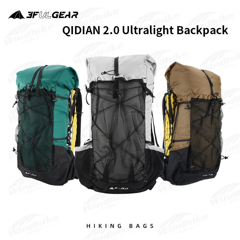 3F UL GEAR QIDIAN 2.0 Outdoor 40L+16L Ultralight Backpack Lightweight Women/Men High Capacity Bag Nylon Waterproof Camping Bag