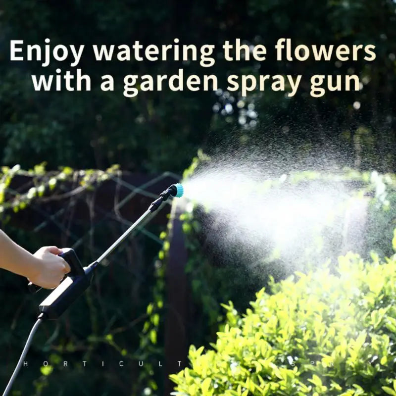 Portable Electric Gardening Sprayer Irrigation Tool USB 2000mah Rechargeable Telescopic Handle with 6 Nozzles for Yard Plant