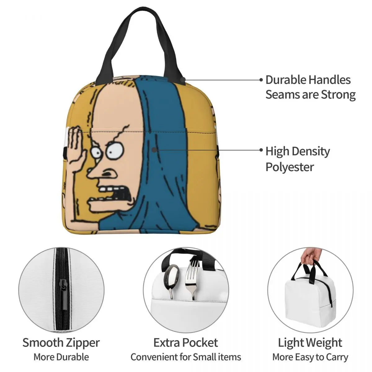 I Am The Great Cornholio Lunch Bag Unisex Portable Cooler Thermal Insulated Lunch Box Picnic Storage Food Bento Box