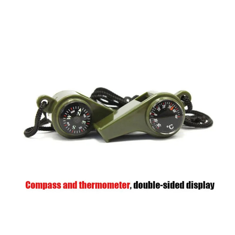 Outdoor Emergency Equipment Camping Multifunctional Compass 3 in 1 Thermometer Survival Whistle Hiking Hunting Training Gear