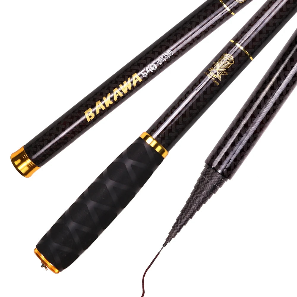 JOSBY Carbon Fiber Telescopic Fishing Rod Stream Hand Pole Carp Feeder Tenkara 1.8/2.7/3.6/5.4/6.3M Portable Pesca