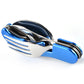 4 In 1 Outdoor Tableware Set Camping Equipment Cooking Supplies Stainless Steel Spoon Folding Pocket  Home Picnic Hiking Travel