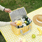 Outdoor Portable Thickened Insulated Handbag Student Spring Outing Travel Camping Large Capacity Checkered Picnic Bag
