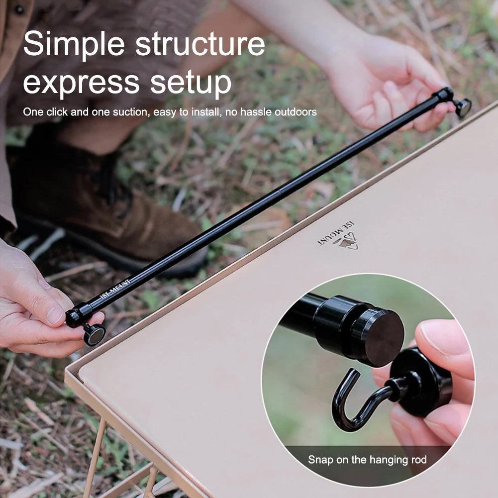 Camping Picnic Cups Bowls Hanger Rod Portable Magnetic Tableware Hanging Rod Detachable Fast Installation Camping Accessories