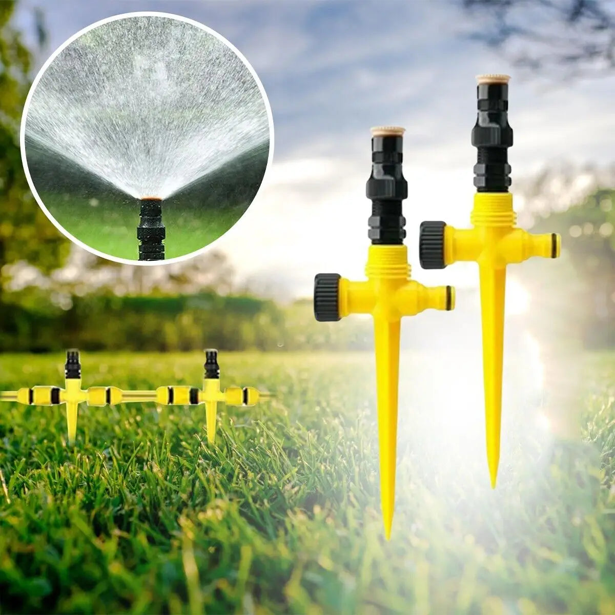 Garden Sprinkler 360° Rotating Automatic Lawn Yard Watering Irrigation Tool