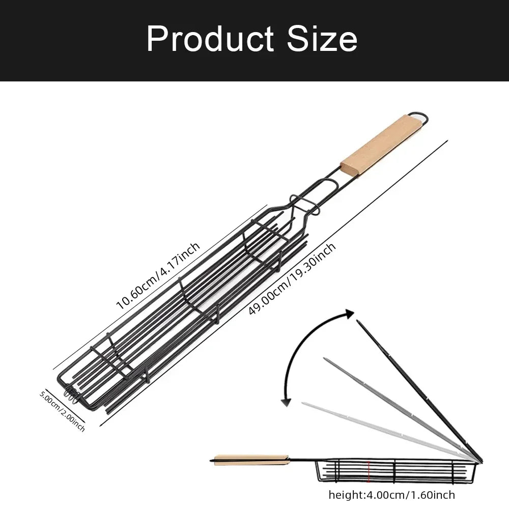 Stainless Steel BBQ Non Stick Grilling Basket Grill Mesh Mat Meat Vegetable Steak Picnic Party Barbecue Tool Heat Resistant