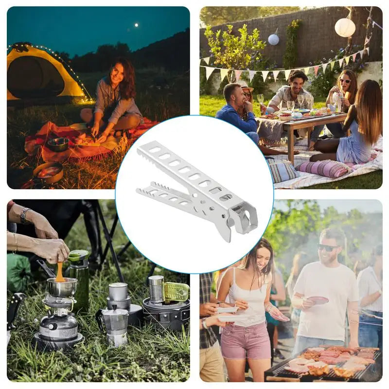 Outdoor Cookware Camping Pot Pan Gripper Handle Bowl GripperTableware Anti-hot Pot Pan Gripper Holder Picnic Home Kitchen Tool