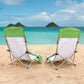 Low Beach Chairs for Adults 2 Pack, High Back Folding Beach Chairs, and Portable for Outdoor,  with Cup Holder and Carry Bag