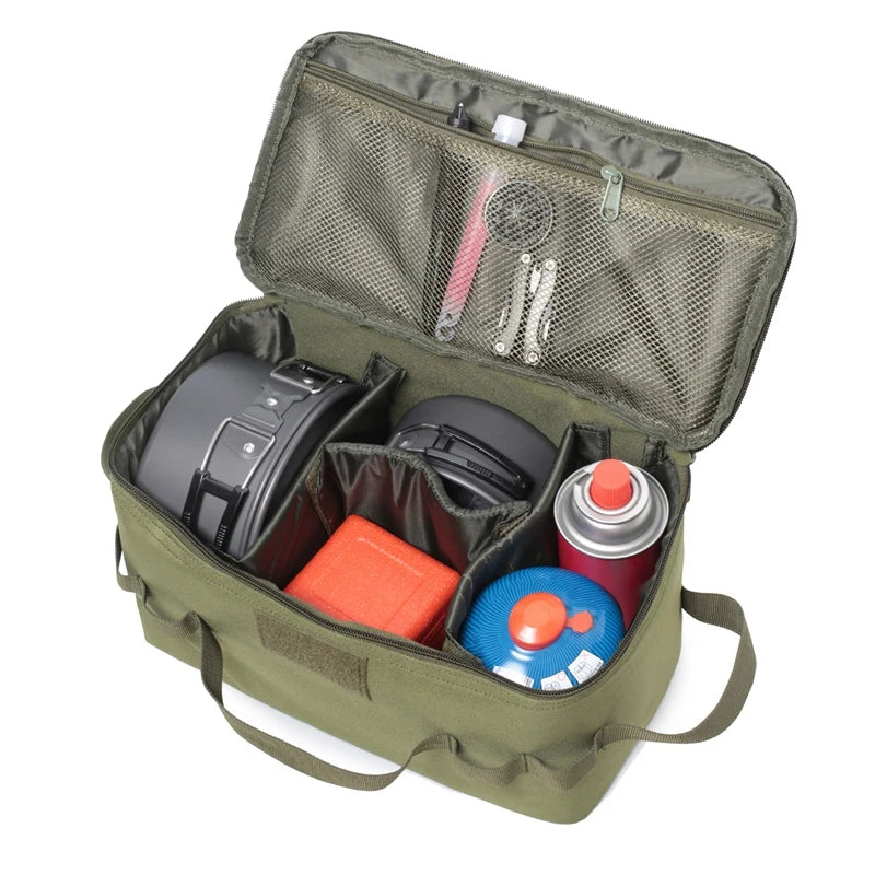 Outdoor Camping Storage Bag Gas Stove Canister Pot Carry Bag Picnic Bag Cookware Utensils Organizer