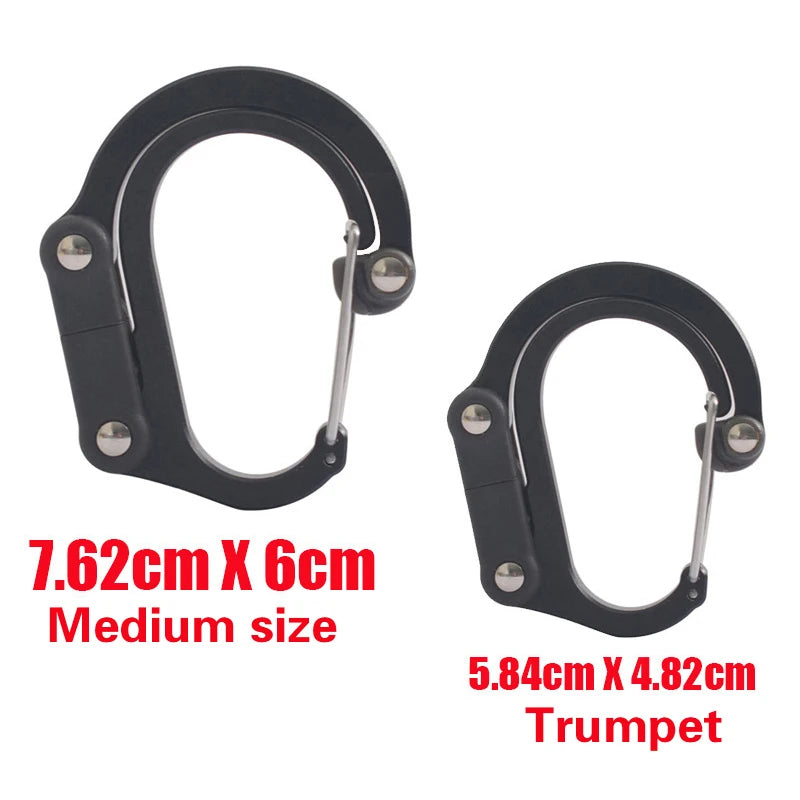 Hybrid Gear Clip - Carabiner Rotating Hook Clip Non-Locking Strong Clips For Camping Fishing Hiking Travel Backpack Out