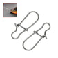 50Pcs Fishing Swivel Connector Hooks Line Clip Lock Carabiners Stainless Steel Fishing Fastener Snaps Tools