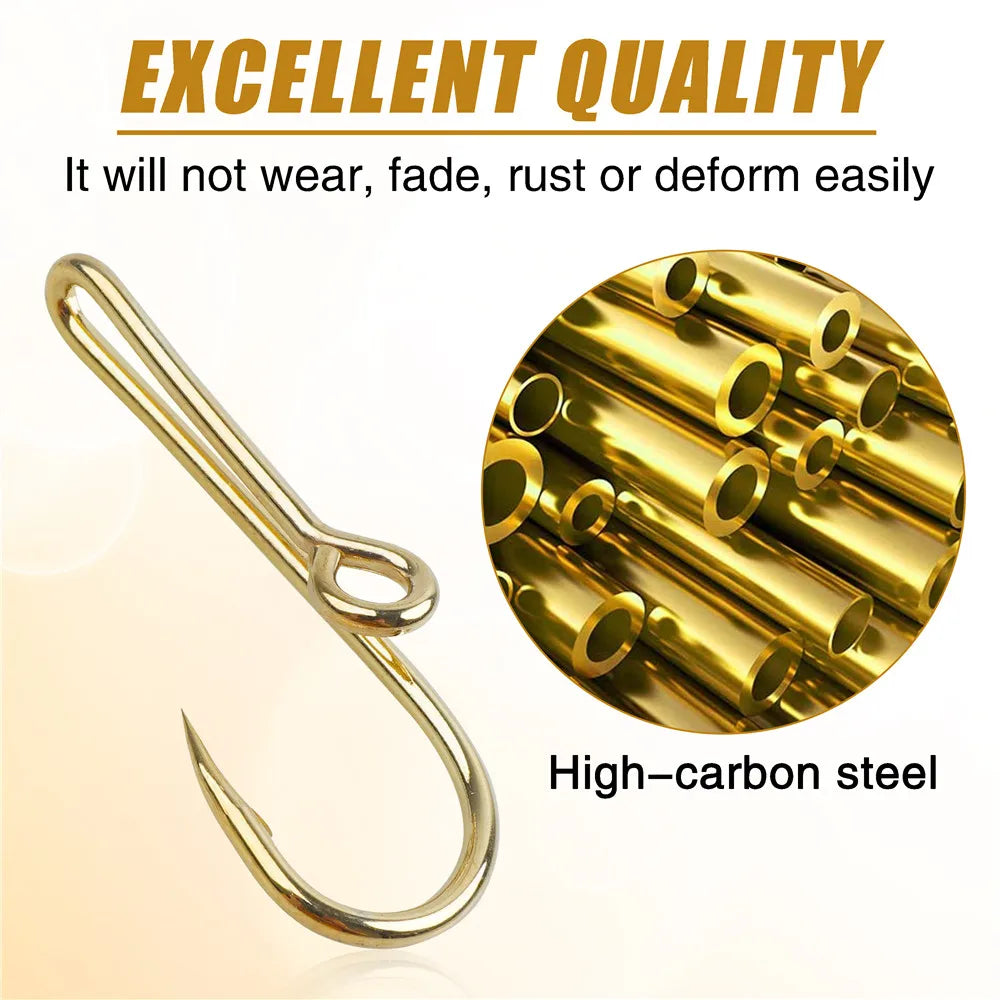 20Pcs Fish Hook Hat Clip Hats Pins for Men Gold/Black Bent Circle Fishing Hooks hat pins for craft Cap Hat Tie Clasp Money Clip