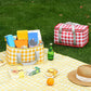 Outdoor Portable Thickened Insulated Handbag Student Spring Outing Travel Camping Large Capacity Checkered Picnic Bag