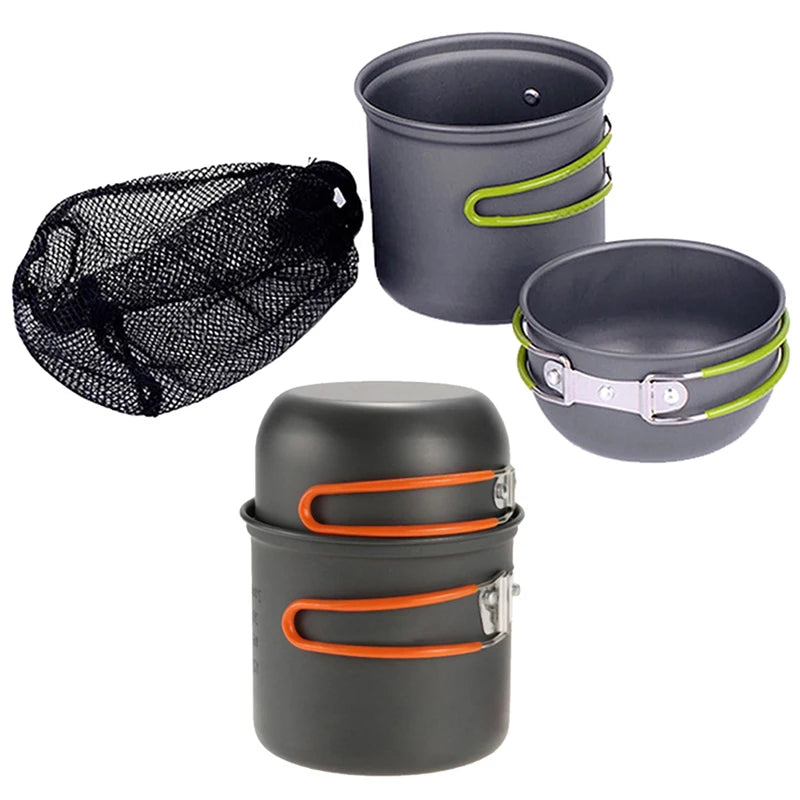 Camping Picnic Barbecue Pot With Single Picnic Portable Folding Pot Outdoor Pot Set 1 Person Cooking Tableware Picnic Pot Pans