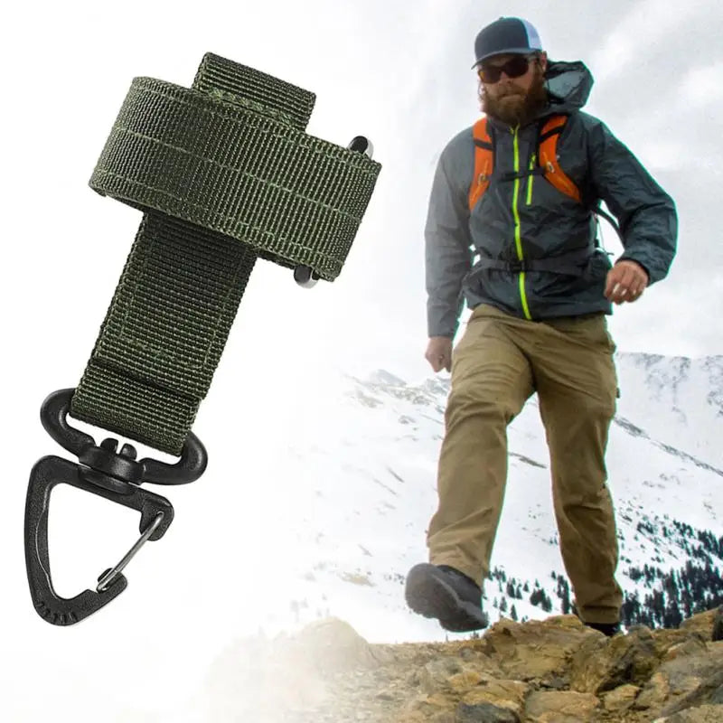 3Pcs Outdoor Keychain Tactical Gear Clip Keeper Pouch Belt Keychain Webbing Gloves Rope Holder  Molle Hook Camping Equipment