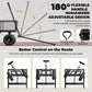 Garden Cart Utility Wagon Heavy Duty 660 lbs Yarn Cart Wagon Steel Mesh 10'' Flat Free Tire Dump Cart Removable Side