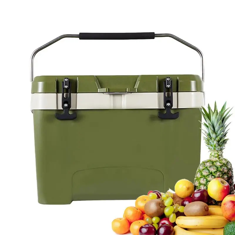 Ice Cooler Box Insulated Chest Cooler For Outdoor Compact Exterior Design Insulated Food Container For Picnic Camping And