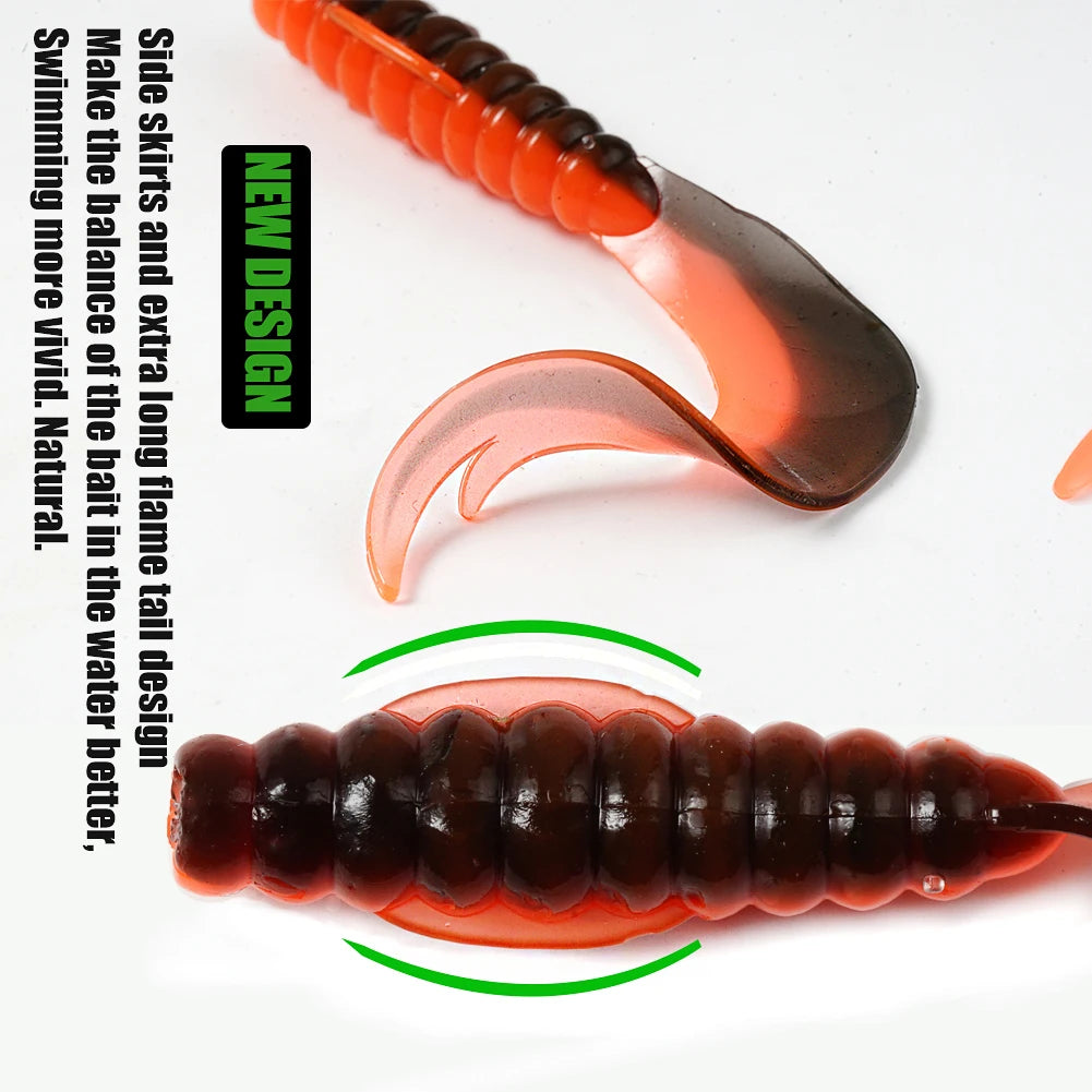 SUNMILE Fishing Soft Bait Worm Artificial Baits 55mm/75mm Rock Fishing Wobblers Leurre Souple Lure Perch Trout Lures