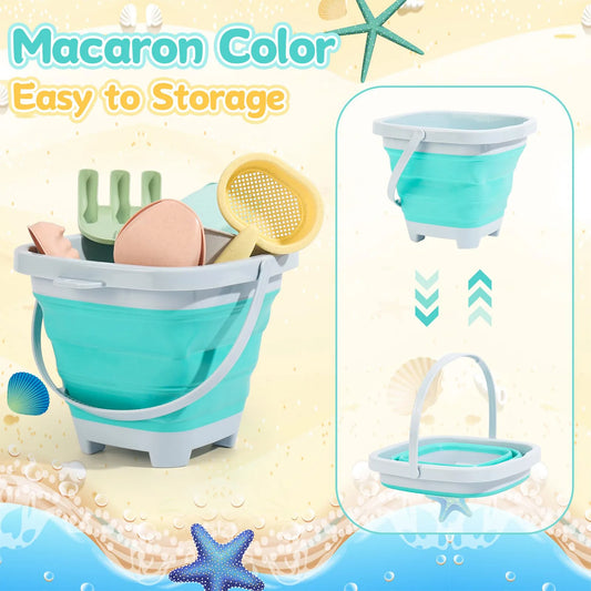 Fun Shovel Molds Beach Bucket Toys Set Portable Durable Beach Sand Water Game Toys for Children Birthday Presents