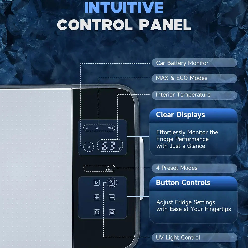 2024 New 21 qt/20L Portable DC 12/24V Car Refrigerator Ice Chest Compressor Cooler Universal for Car Pickup