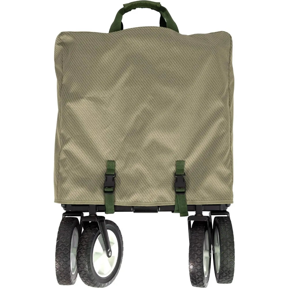 MacSports Foldable Wagon Cart Portable Lightweight Heavy Duty Collapsible Cart with All-Terrain Wheels - Wagon Foldable Design